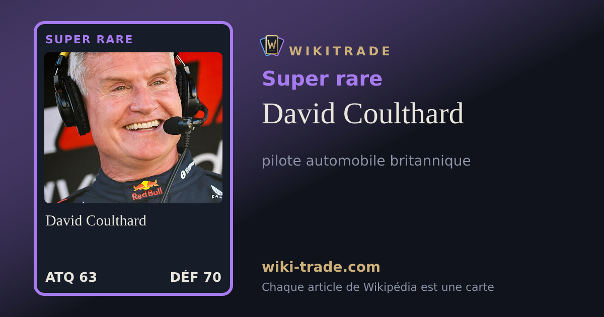 David Coulthard — carte Super rare