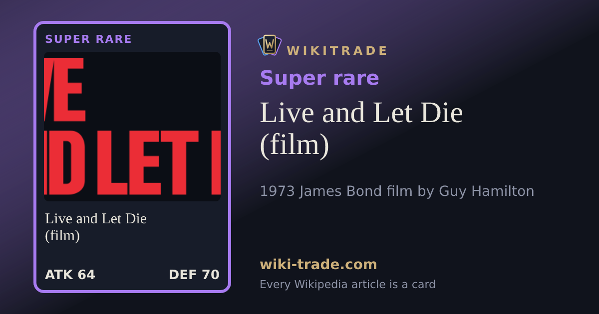 Live and Let Die (film) — Super rare card