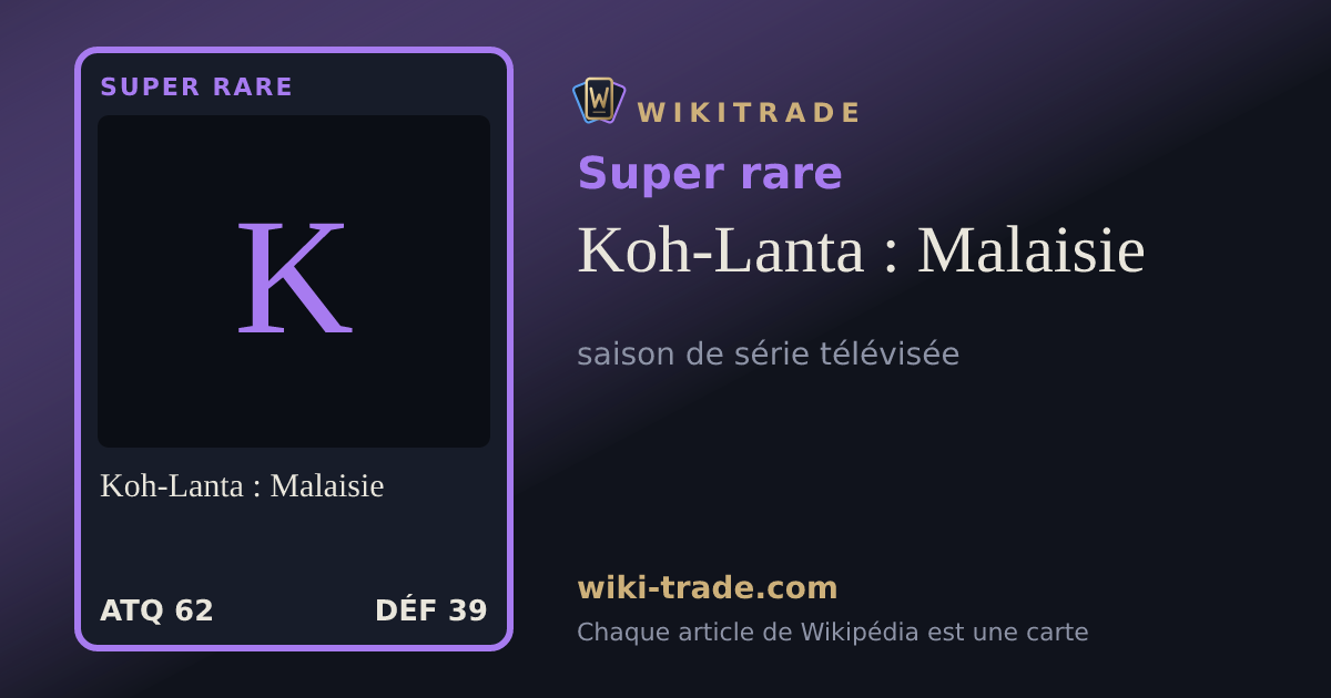 Koh-Lanta : Malaisie — carte Super rare