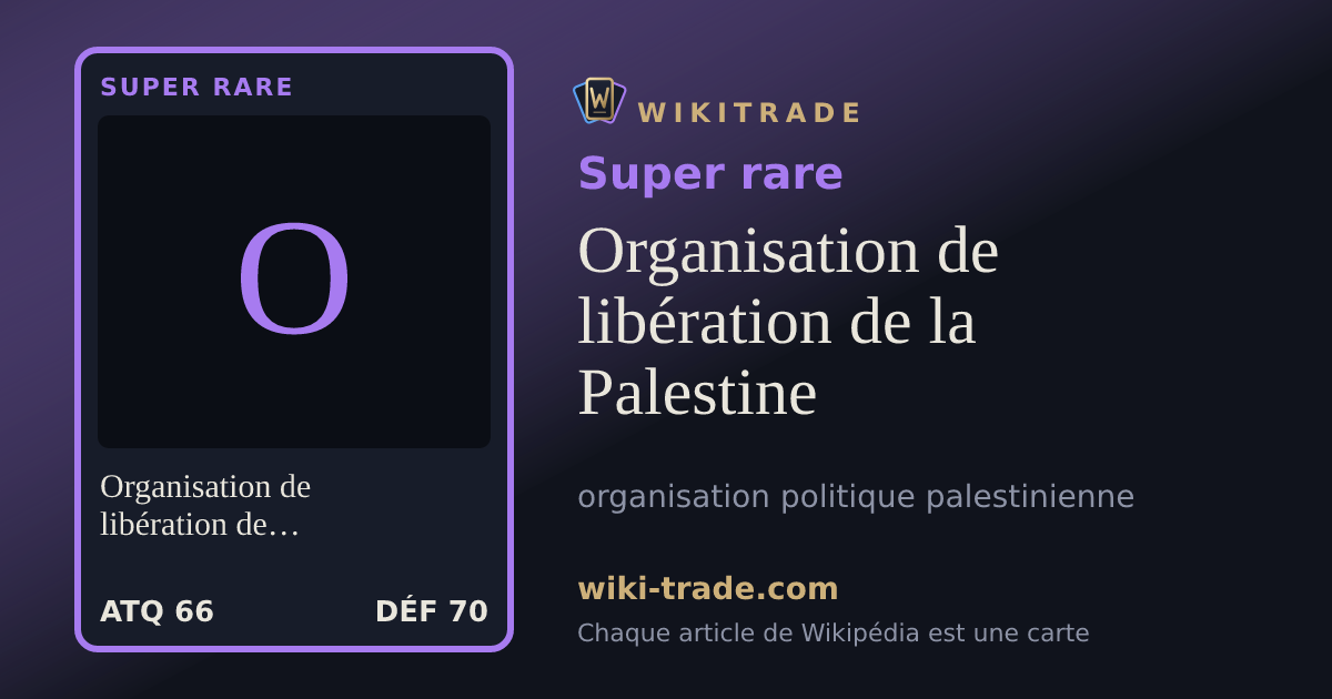 Organisation de libération de la Palestine — carte Super rare