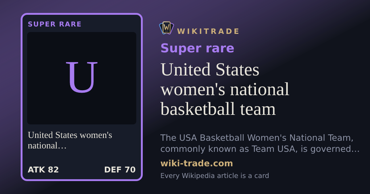 United States women's national basketball team — Super rare card
