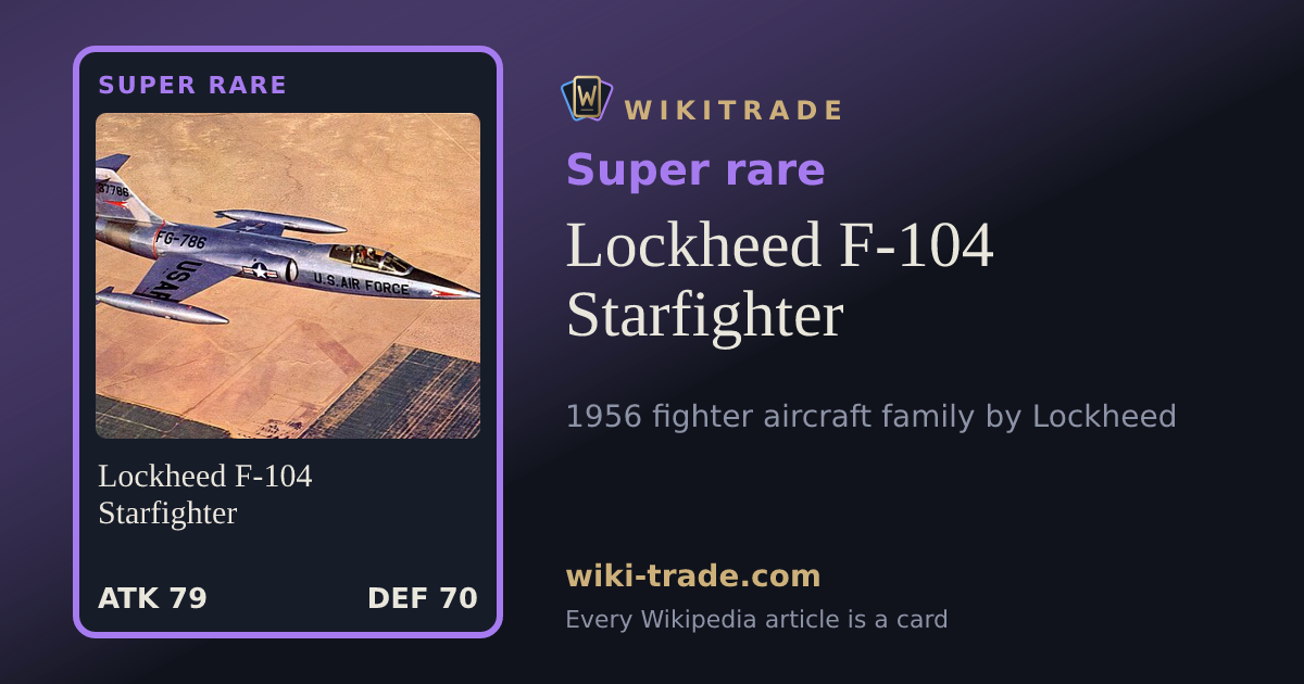 Lockheed F-104 Starfighter — Super rare card
