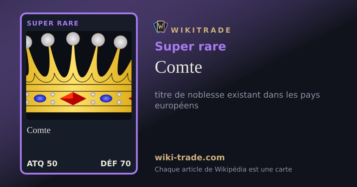 Comte — carte Super rare