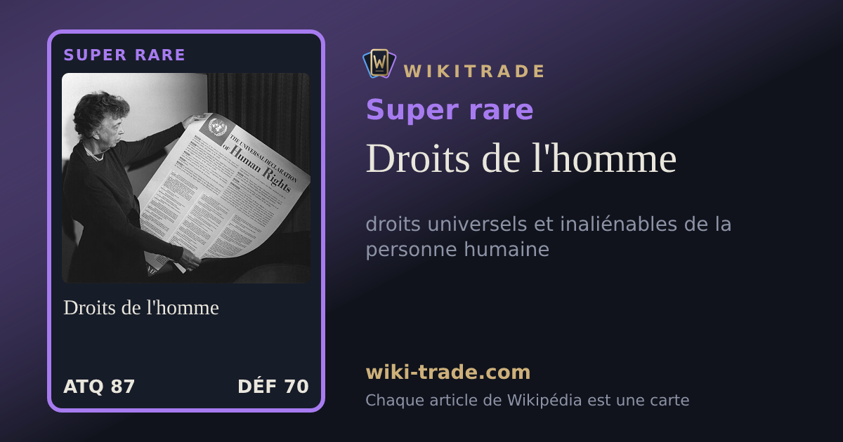 Droits de l'homme — carte Super rare