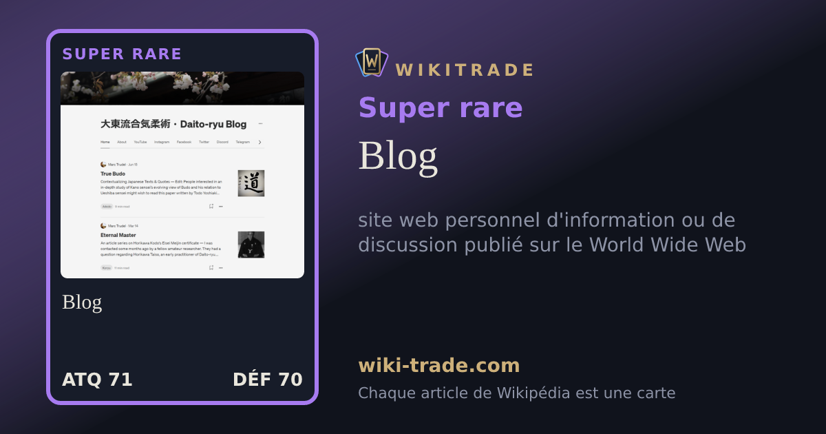Blog — carte Super rare