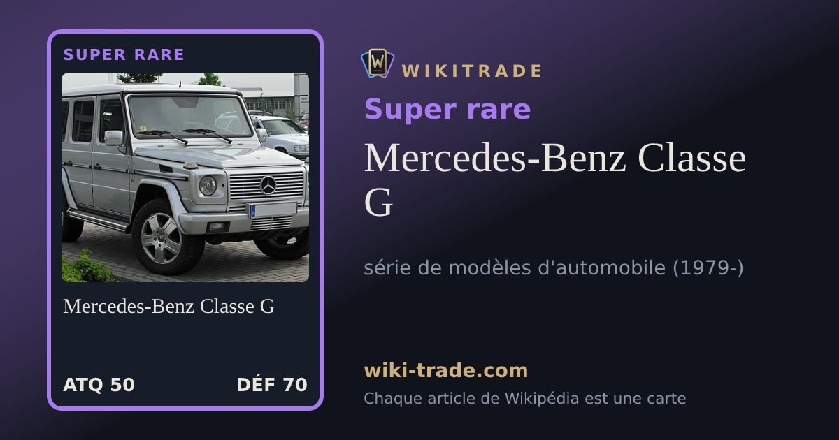 Mercedes-Benz Classe G — carte Super rare