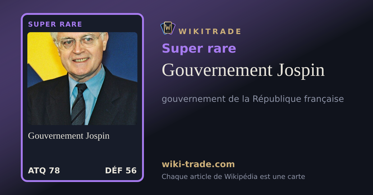 Gouvernement Jospin — carte Super rare