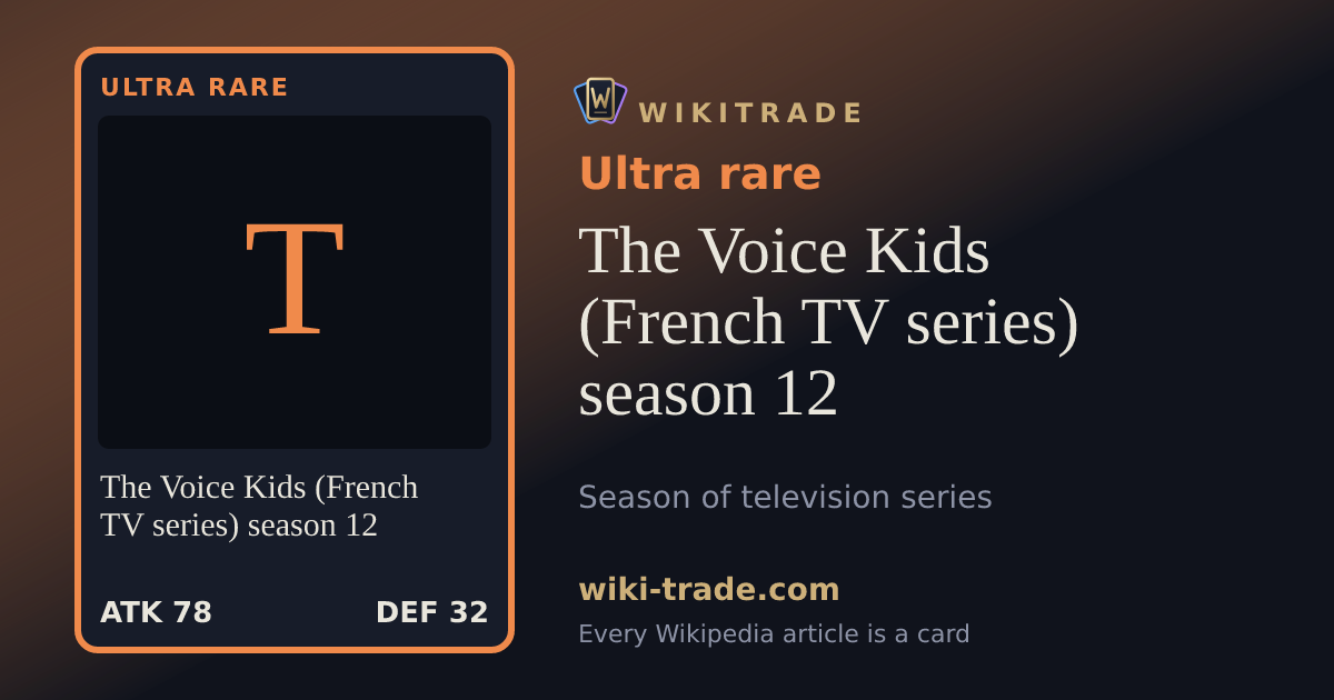 The Voice Kids (French TV series) season 12 — Ultra rare card