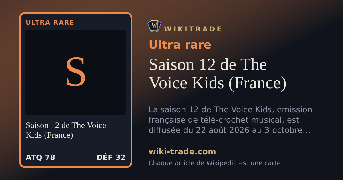 Saison 12 de The Voice Kids (France) — carte Ultra rare