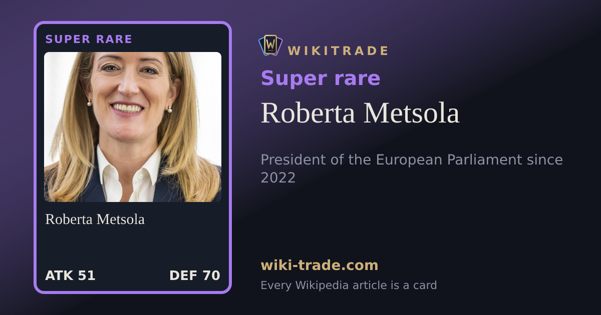 Roberta Metsola — Super rare card