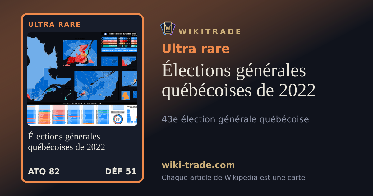 Élections générales québécoises de 2022 — carte Ultra rare