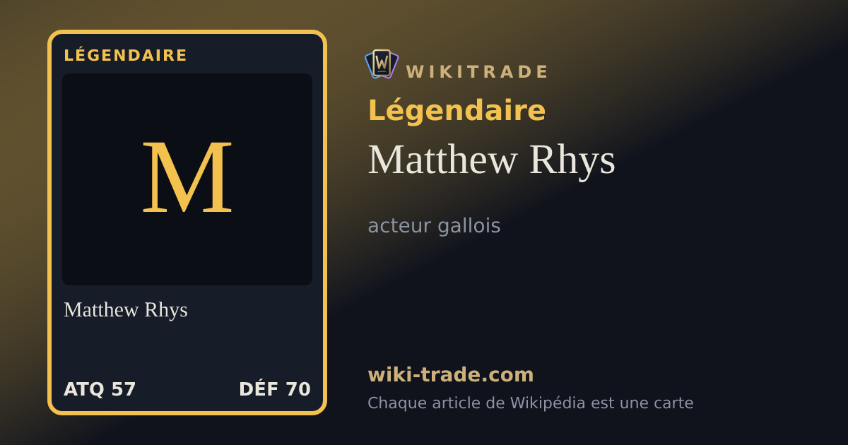Matthew Rhys — carte Légendaire