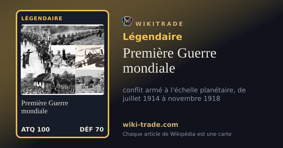 Première Guerre mondiale — carte Légendaire