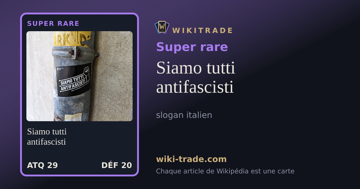Siamo tutti antifascisti — carte Super rare