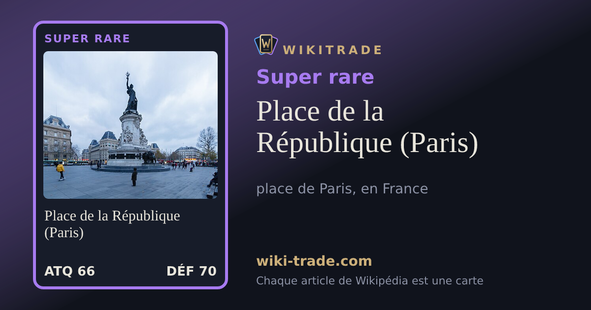 Place de la République (Paris) — carte Super rare