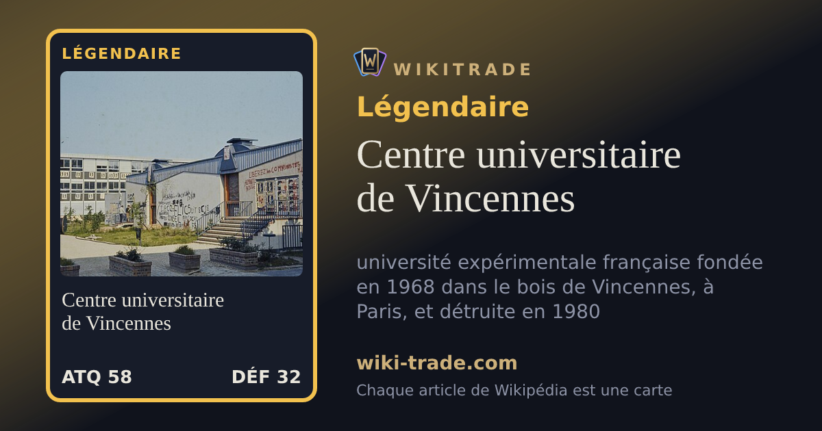 Centre universitaire de Vincennes — carte Légendaire