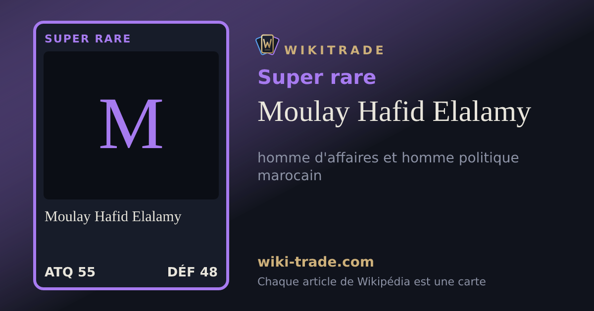Moulay Hafid Elalamy — carte Super rare