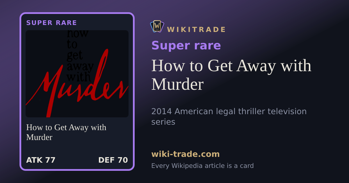 How to Get Away with Murder — Super rare card