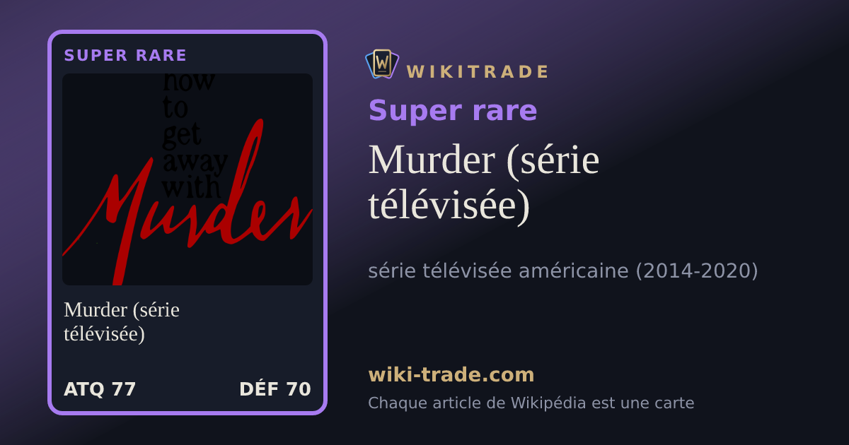 Murder (série télévisée) — carte Super rare