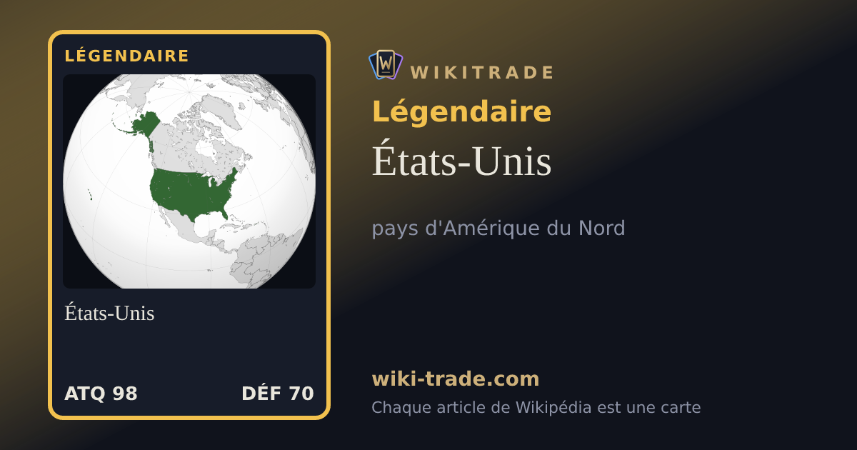 États-Unis — carte Légendaire
