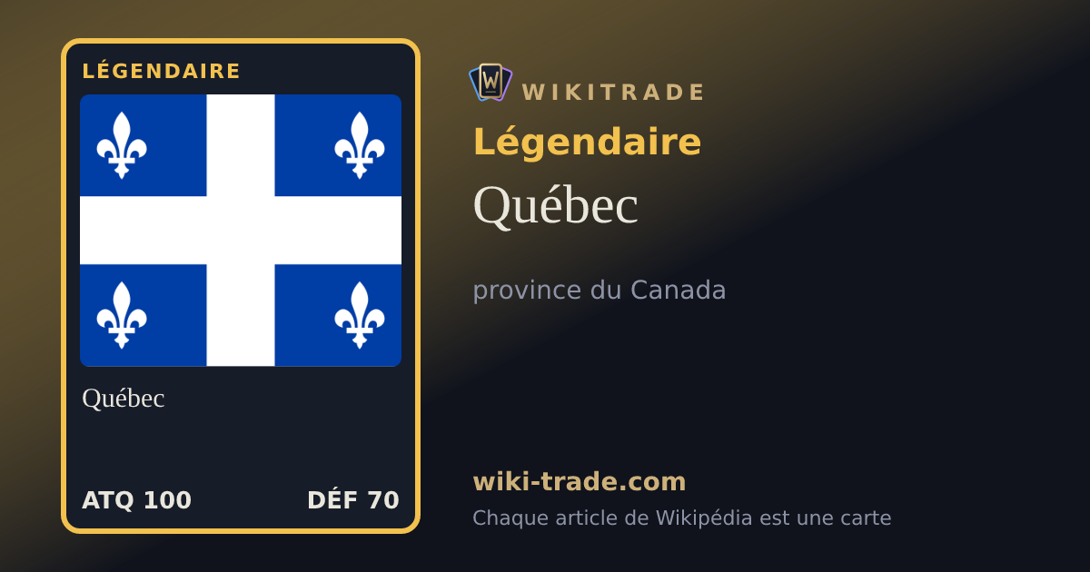 Québec — carte Légendaire