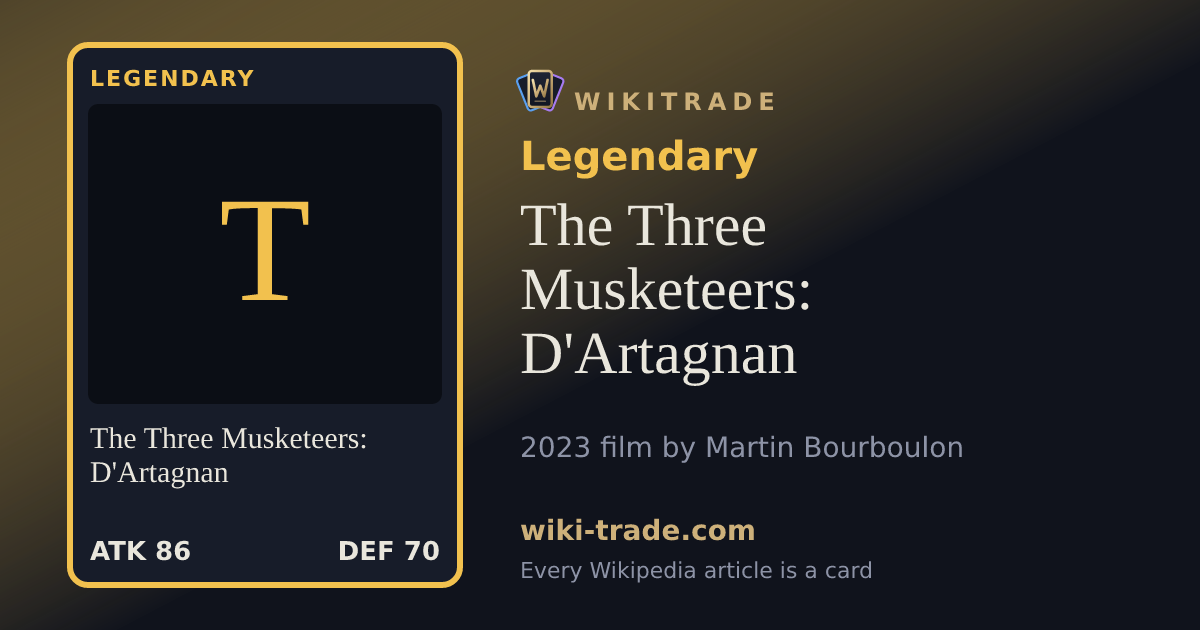 The Three Musketeers: D'Artagnan — Legendary card