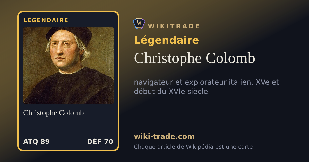 Christophe Colomb — carte Légendaire