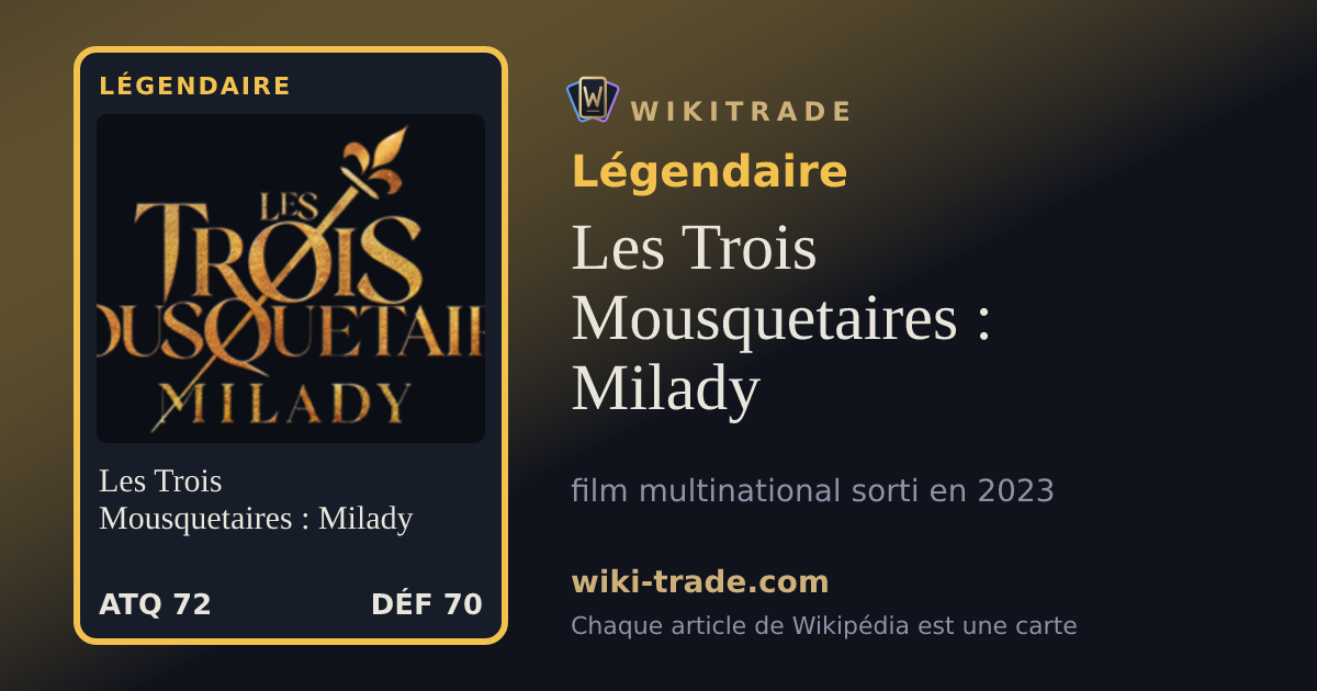 Les Trois Mousquetaires : Milady — carte Légendaire