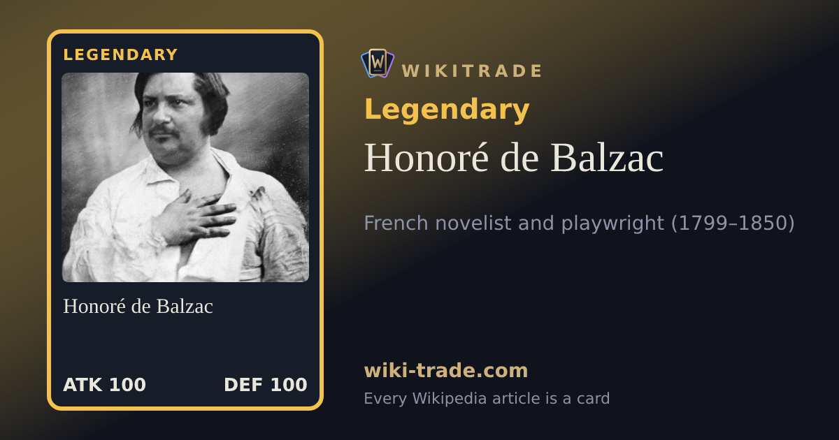 Honoré de Balzac — Legendary card