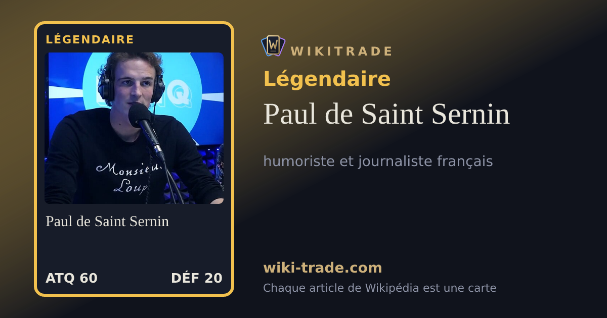 Paul de Saint Sernin — carte Légendaire