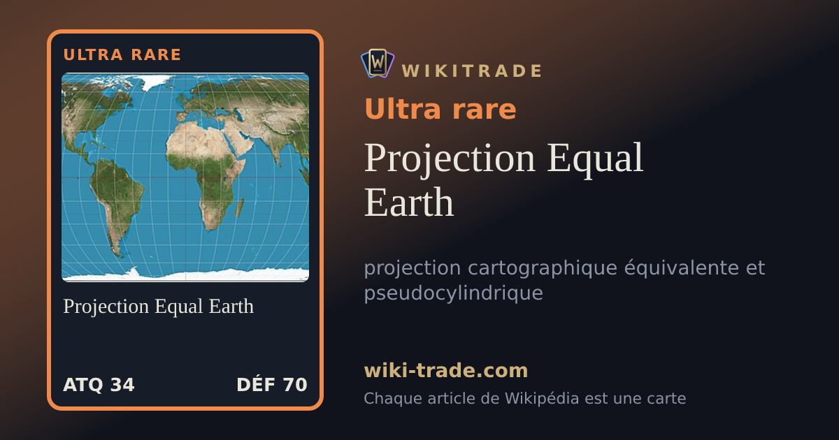 Projection Equal Earth — carte Ultra rare