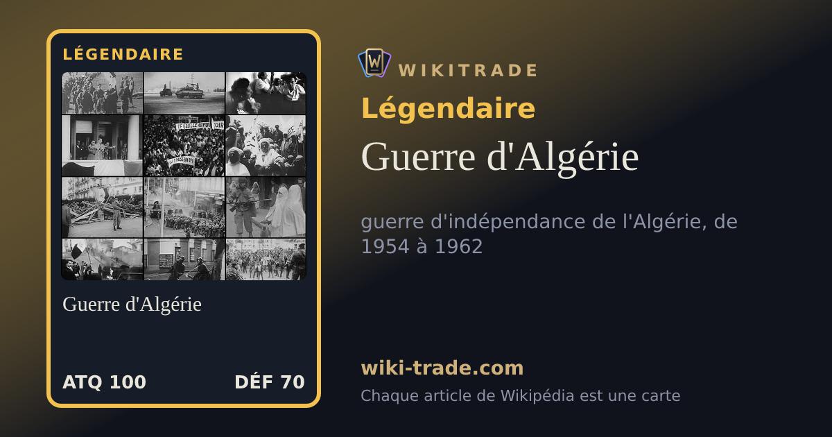 Guerre d'Algérie — carte Légendaire