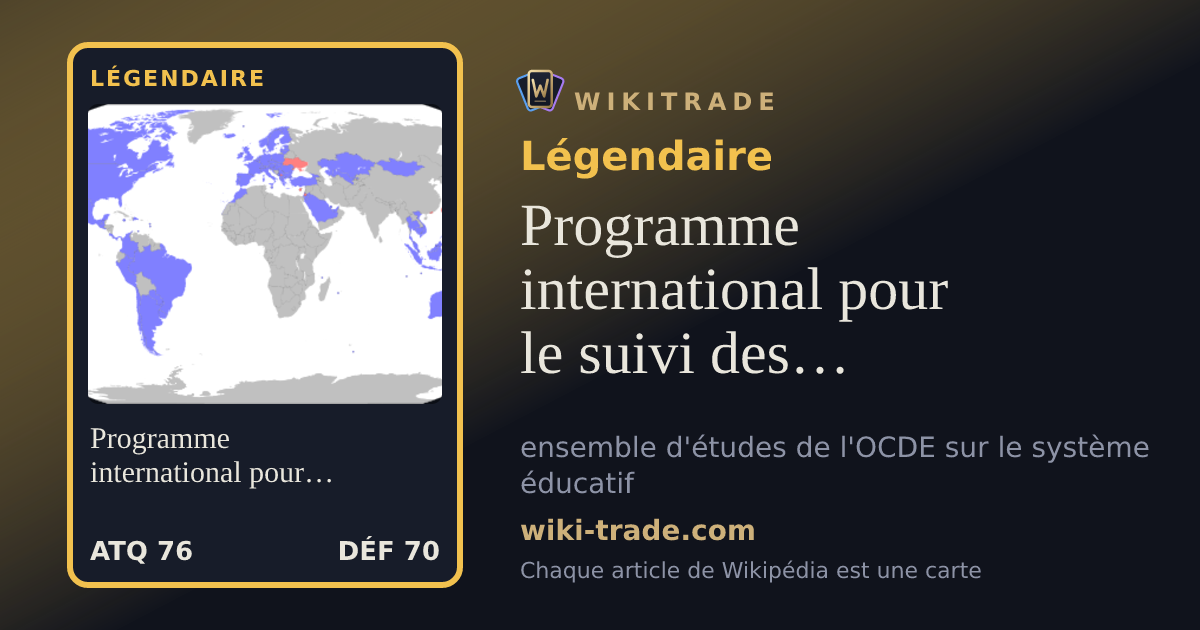 Programme international pour le suivi des acquis des élèves — carte Légendaire