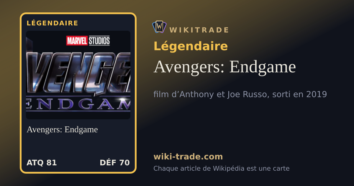 Avengers: Endgame — carte Légendaire