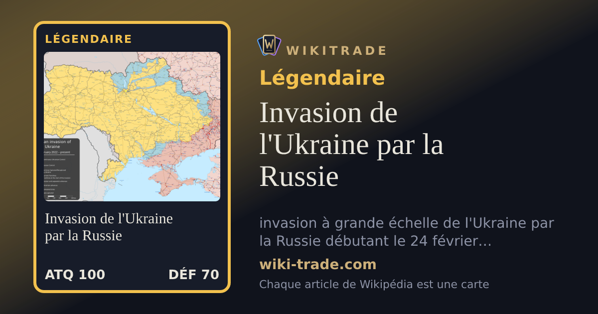 Invasion de l'Ukraine par la Russie — carte Légendaire