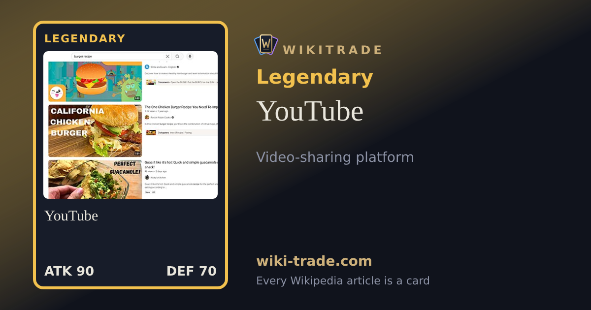 YouTube — Legendary card
