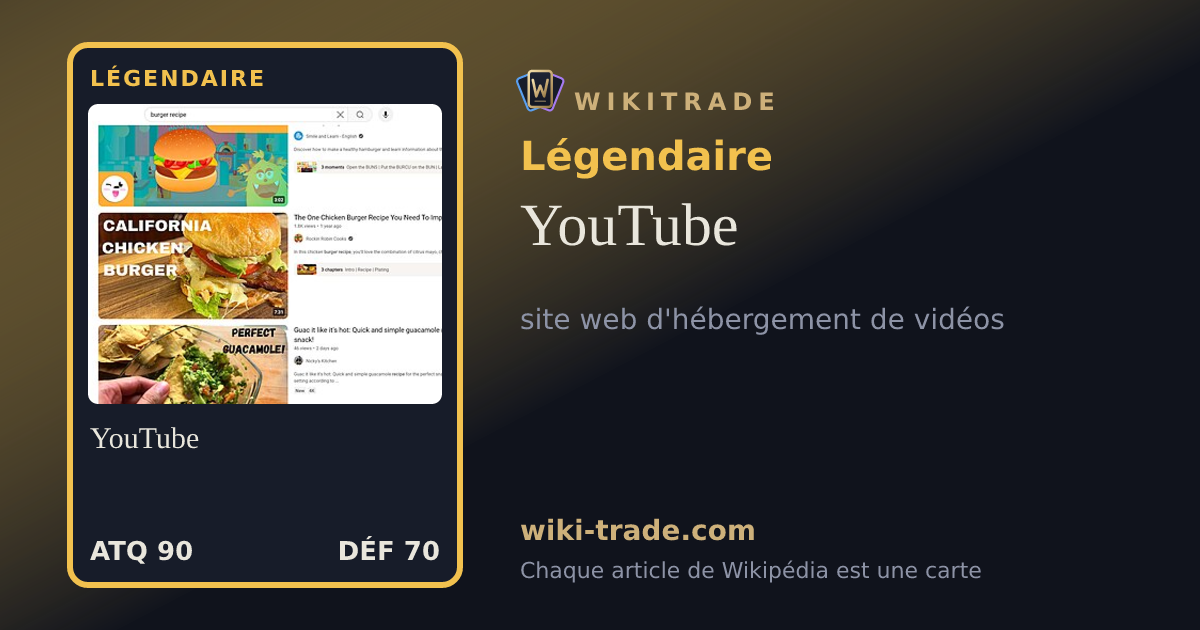 YouTube — carte Légendaire