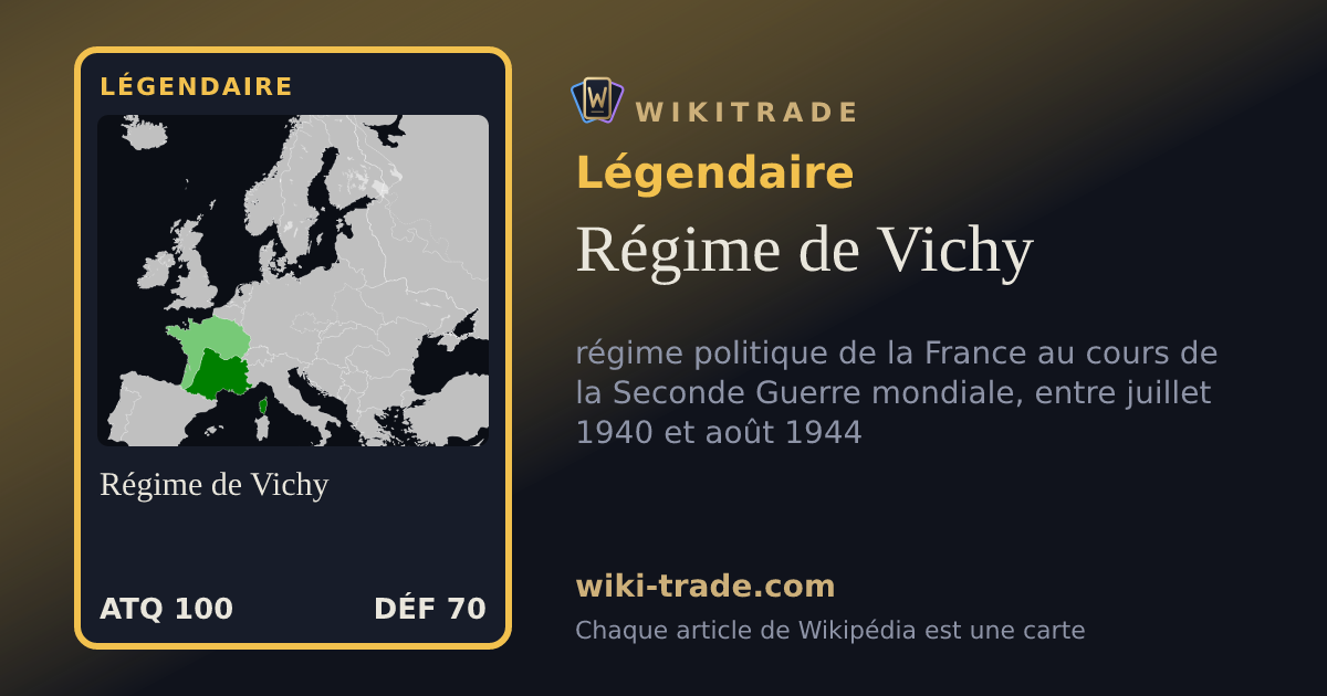Régime de Vichy — carte Légendaire