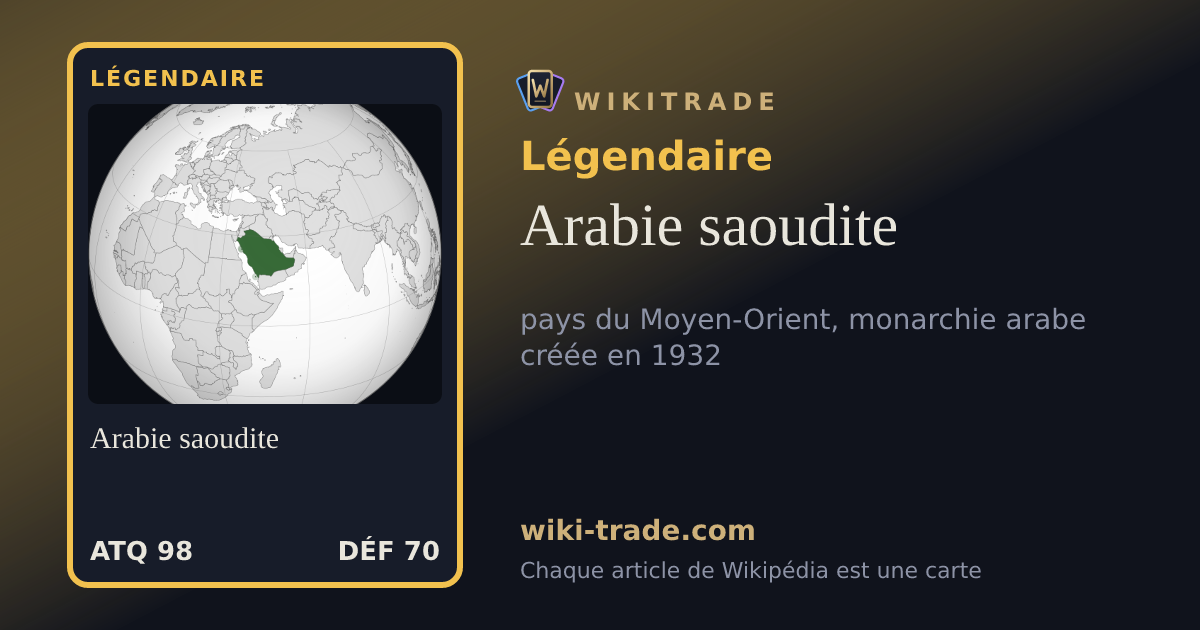 Arabie saoudite — carte Légendaire