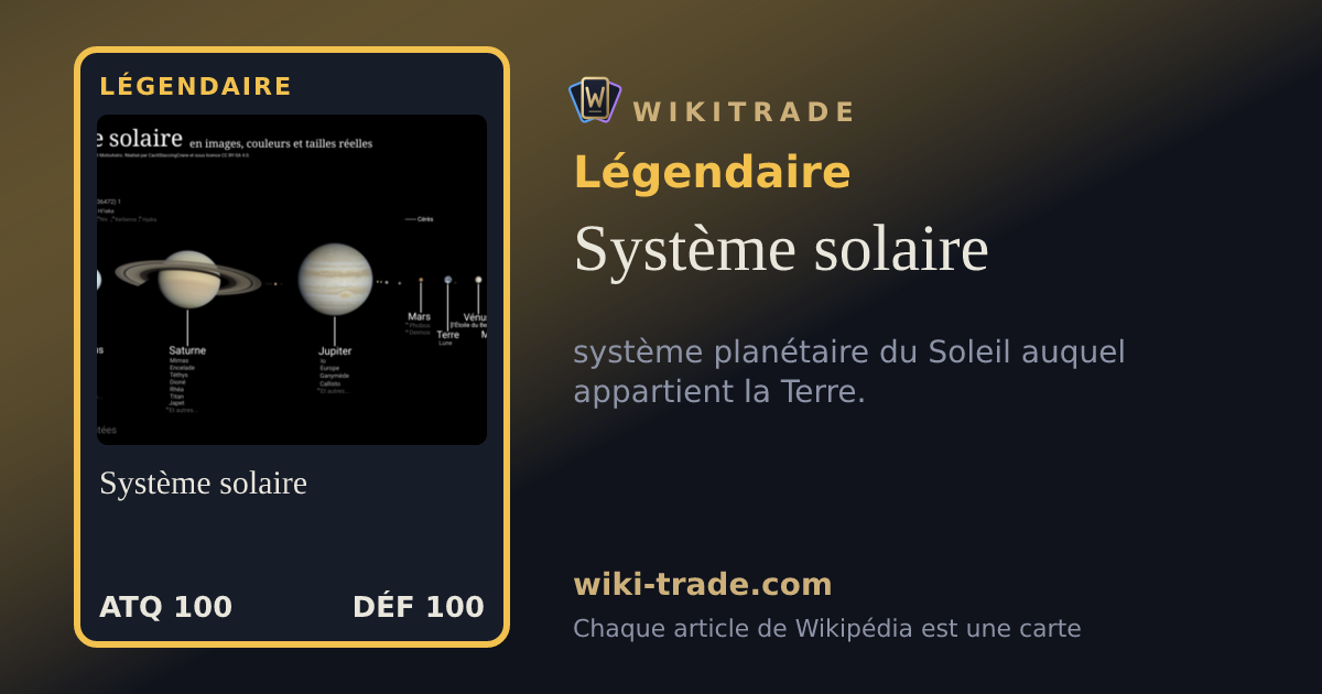 Système solaire — carte Légendaire