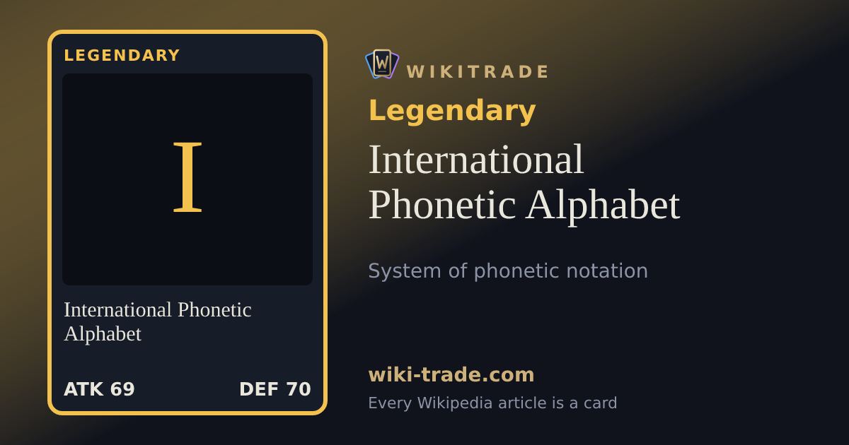 International Phonetic Alphabet — Legendary card