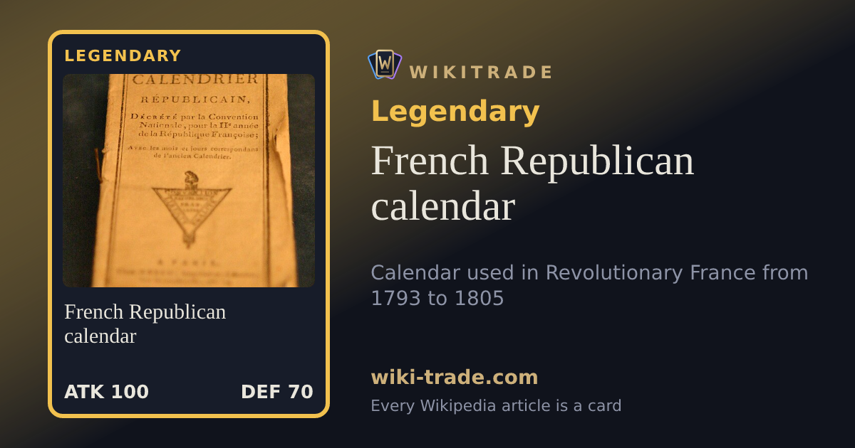 French Republican calendar — Legendary card