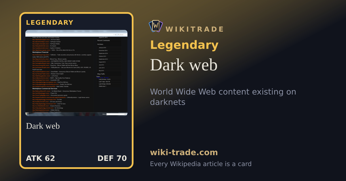 Dark web — Legendary card