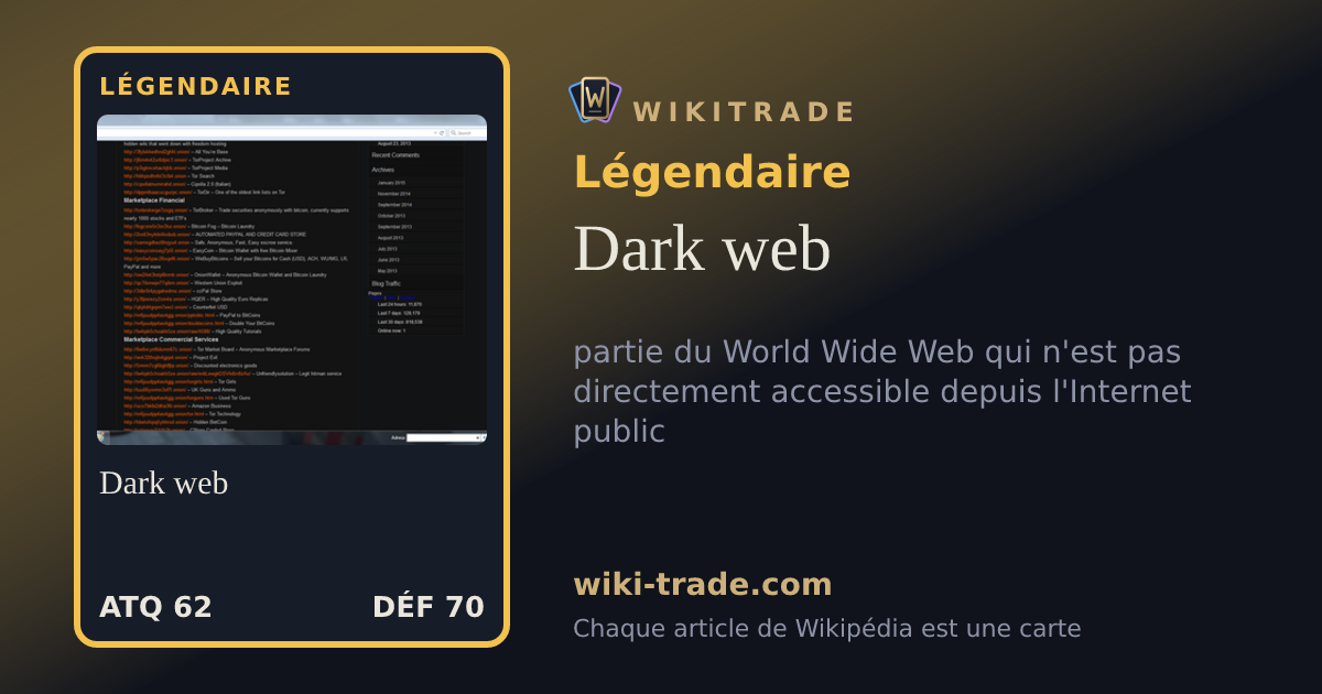 Dark web — carte Légendaire