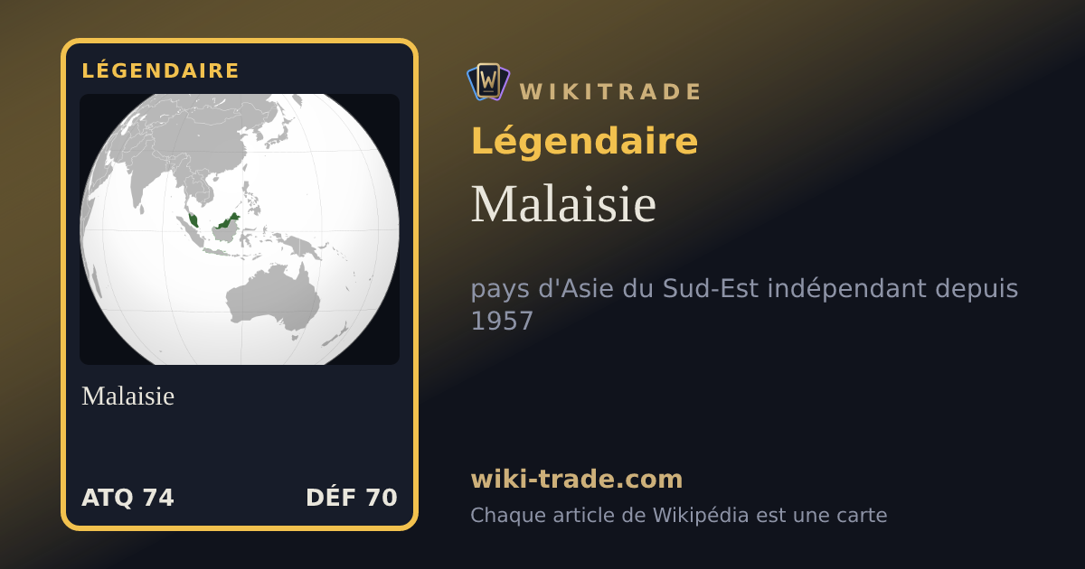 Malaisie — carte Légendaire