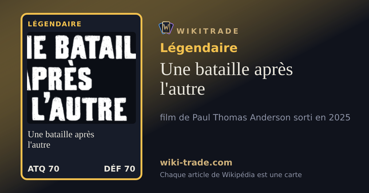 Une bataille après l'autre — carte Légendaire