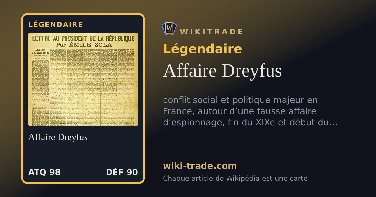 Affaire Dreyfus — carte Légendaire