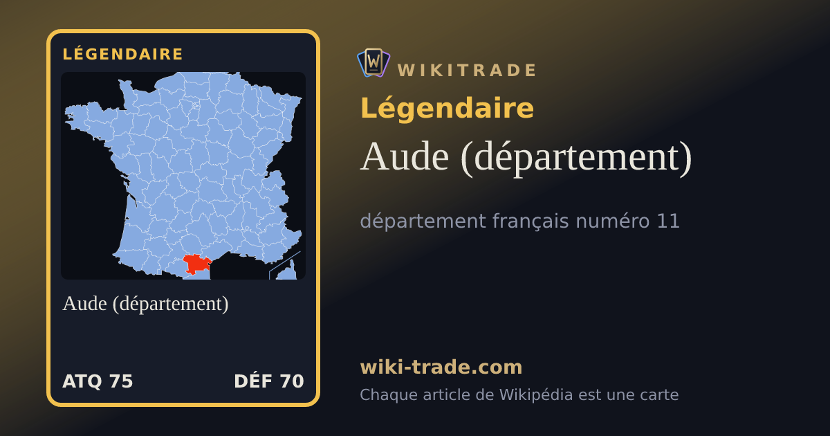 Aude (département) — carte Légendaire