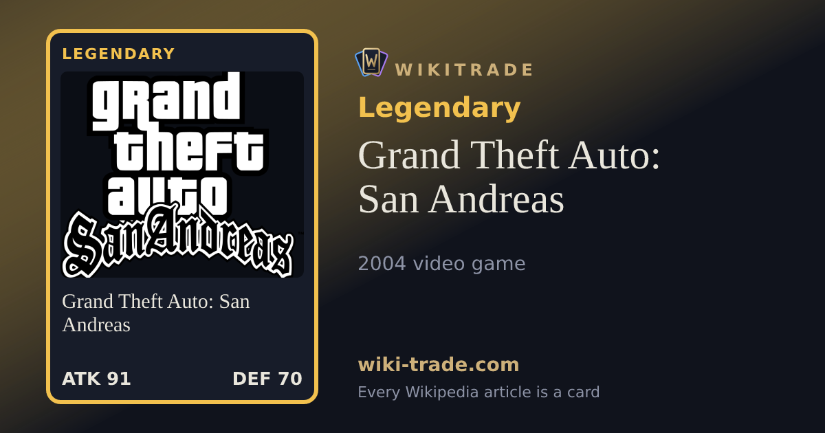 Grand Theft Auto: San Andreas — Legendary card