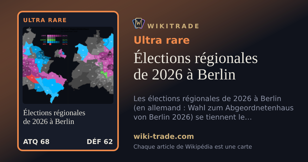 Élections régionales de 2026 à Berlin — carte Ultra rare